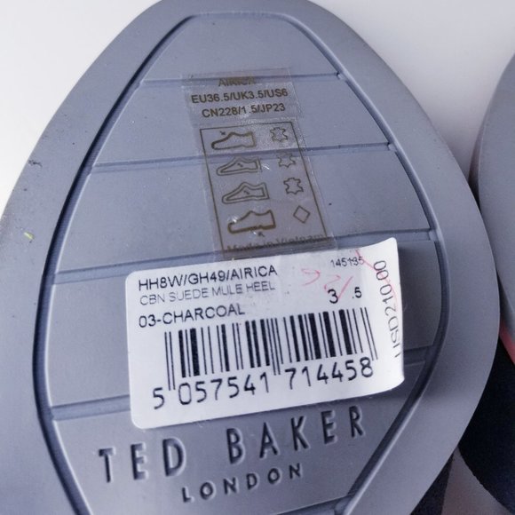 SOLD Ted Baker Gray Suede Sandals Size 36.5 US 6 /6.5 - Picture 8 of 8